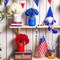 250th Anniversary Patriotic Table Centerpiece - 13 Pcs 4th of July Mason Jar Decor with Artificial Flowers & Star Garland - 1776-2026 USA Memorial Day & Independence Day Party Decorations